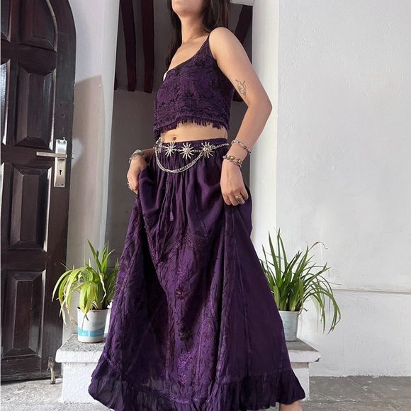 Vintage Vibe Purple Skirt and Top Set - Picture 7 of 12